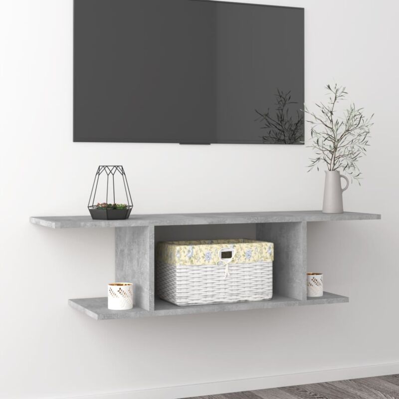 foto del prodotto mobile porta tv a parete grigio cemento 103x30x26,5 cm vidaxl