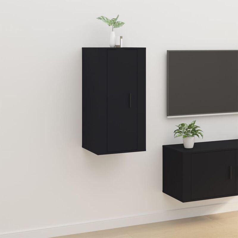 foto del prodotto mobile porta tv a parete nero 40x34,5x80 cm vidaxl