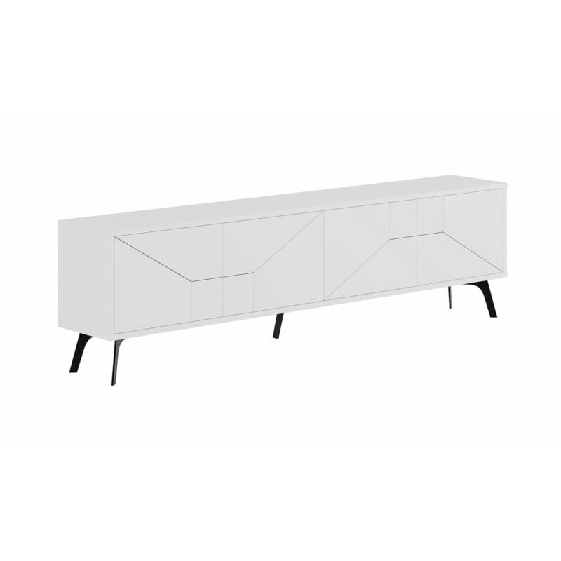 foto del prodotto mobile porta tv aljanah, credenza da soggiorno, armadio basso per tv, base parete attrezzata, 180x30 h50 cm, bianco dmora