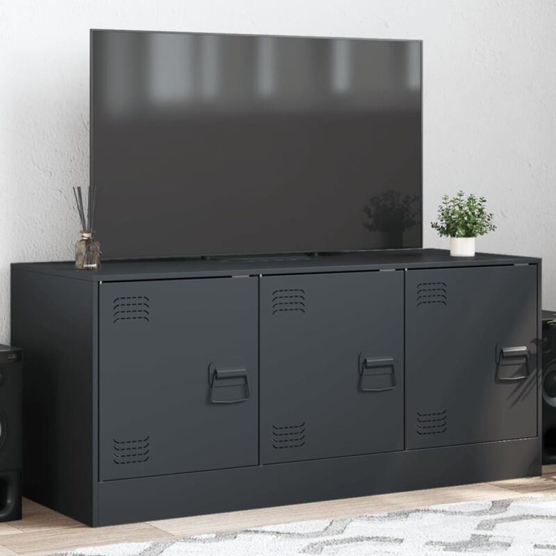 foto del prodotto mobile porta tv antracite 99x39x44 cm in acciaio vidaxl