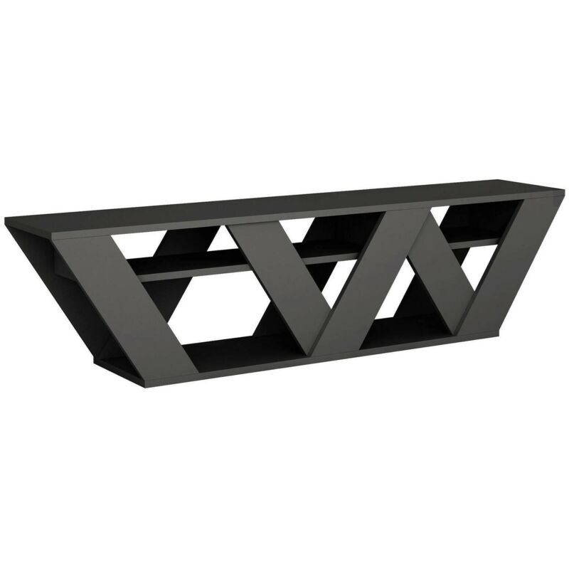 foto del prodotto mobile porta tv arcobaleno, credenza da soggiorno, armadio basso per tv, base parete attrezzata, 158x30h40 cm, antracite dmora
