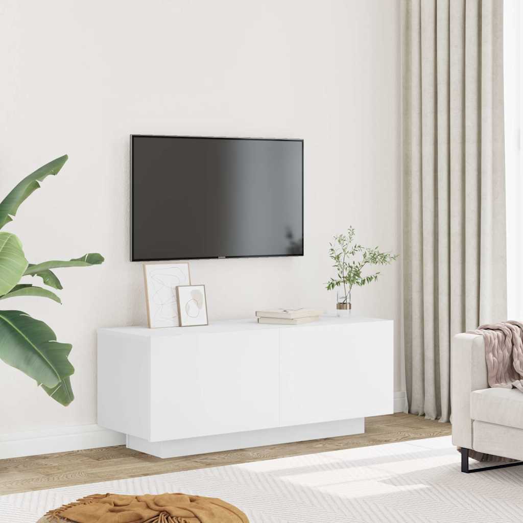 foto del prodotto mobile porta tv bianco 100x35x40 cm in legno multistrato