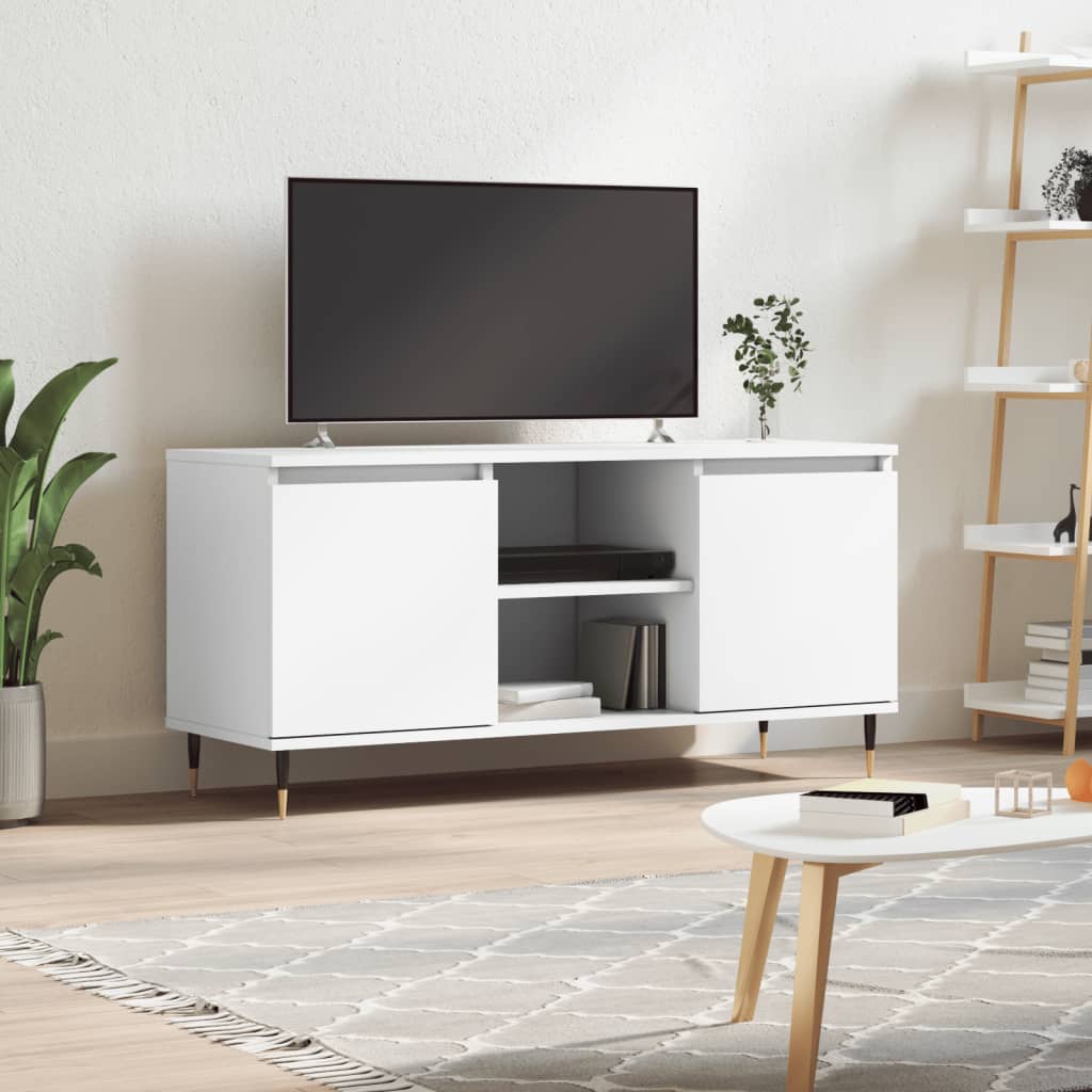 foto del prodotto mobile porta tv bianco 104x35x50 cm in legno multistrato