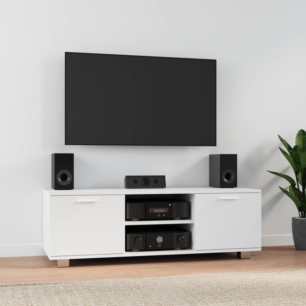 foto del prodotto mobile porta tv bianco 120x40,5x35 cm in legno multistrato cod mxl 21572