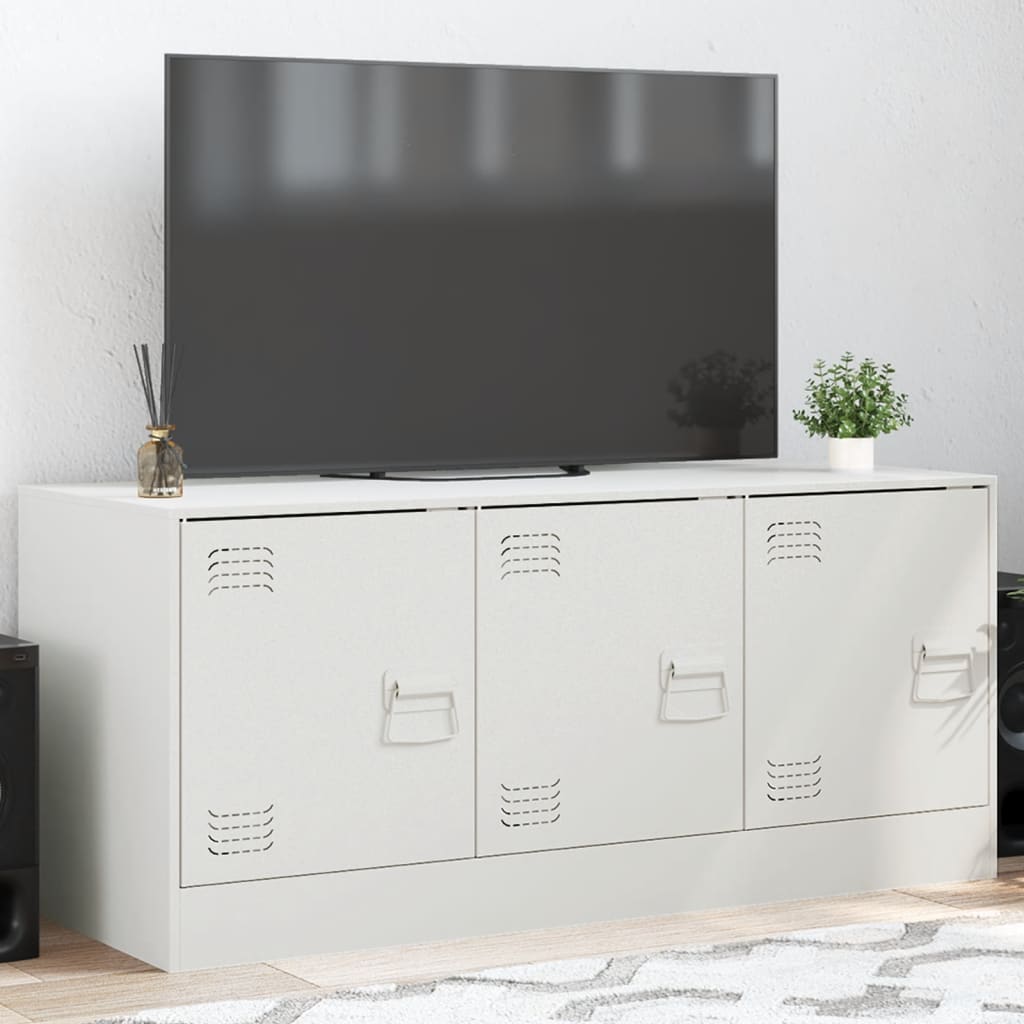 foto del prodotto mobile porta tv bianco 99x39x44 cm in acciaio