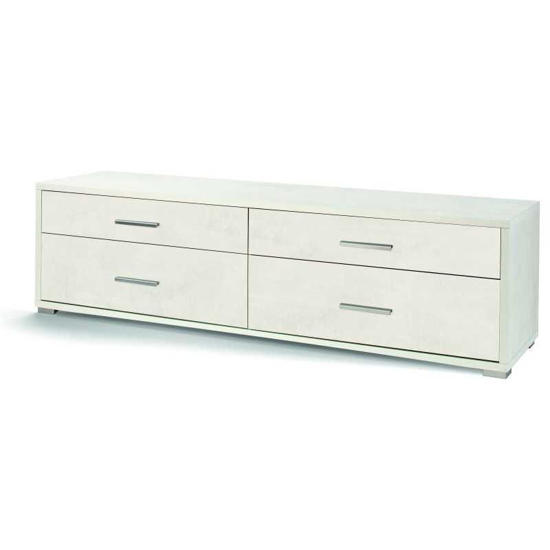 foto del prodotto mobile porta tv bianco con cassetto. cassettiera ufficio