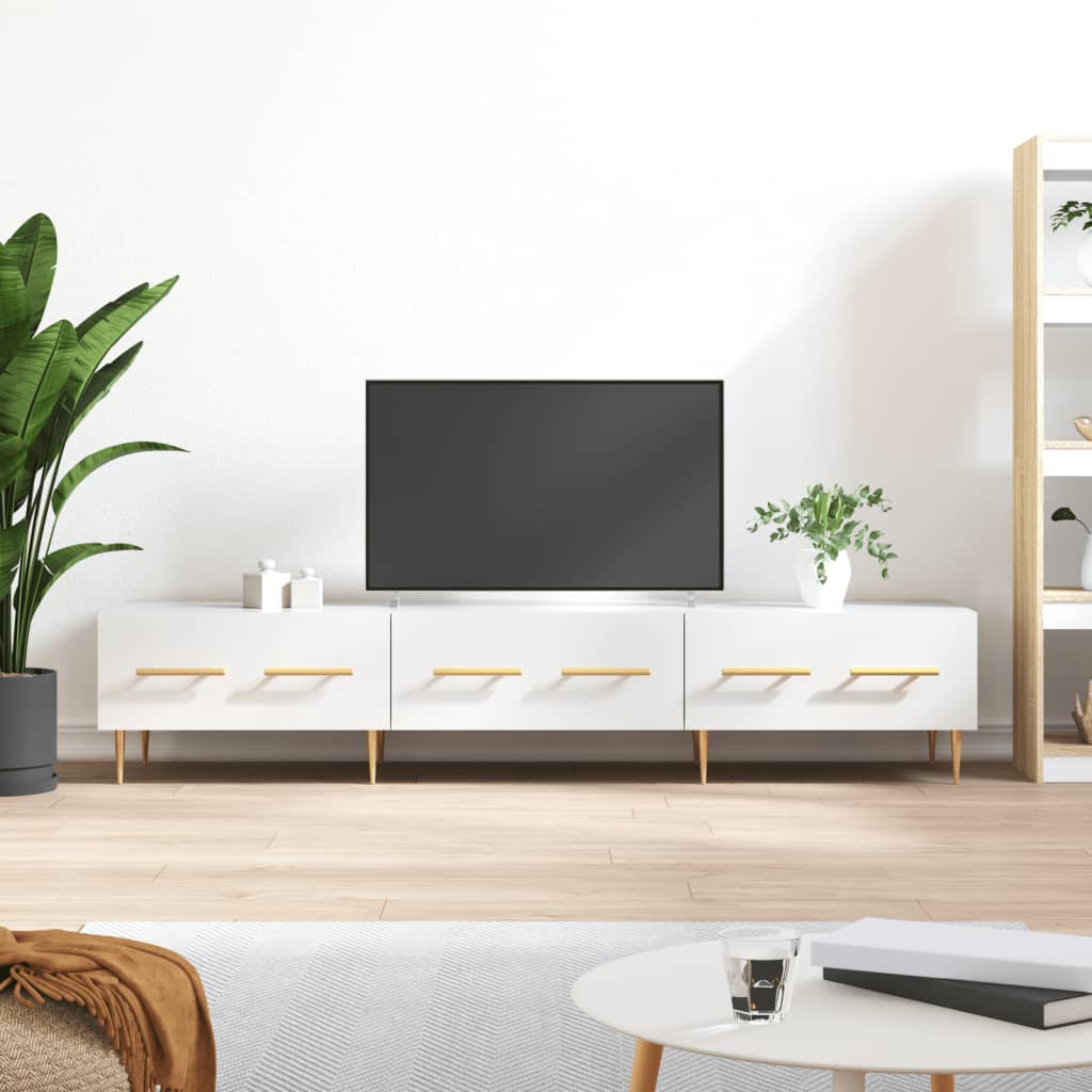 foto del prodotto mobile porta tv bianco lucido 150x36x30 cm in legno multistratocod mxl 103554