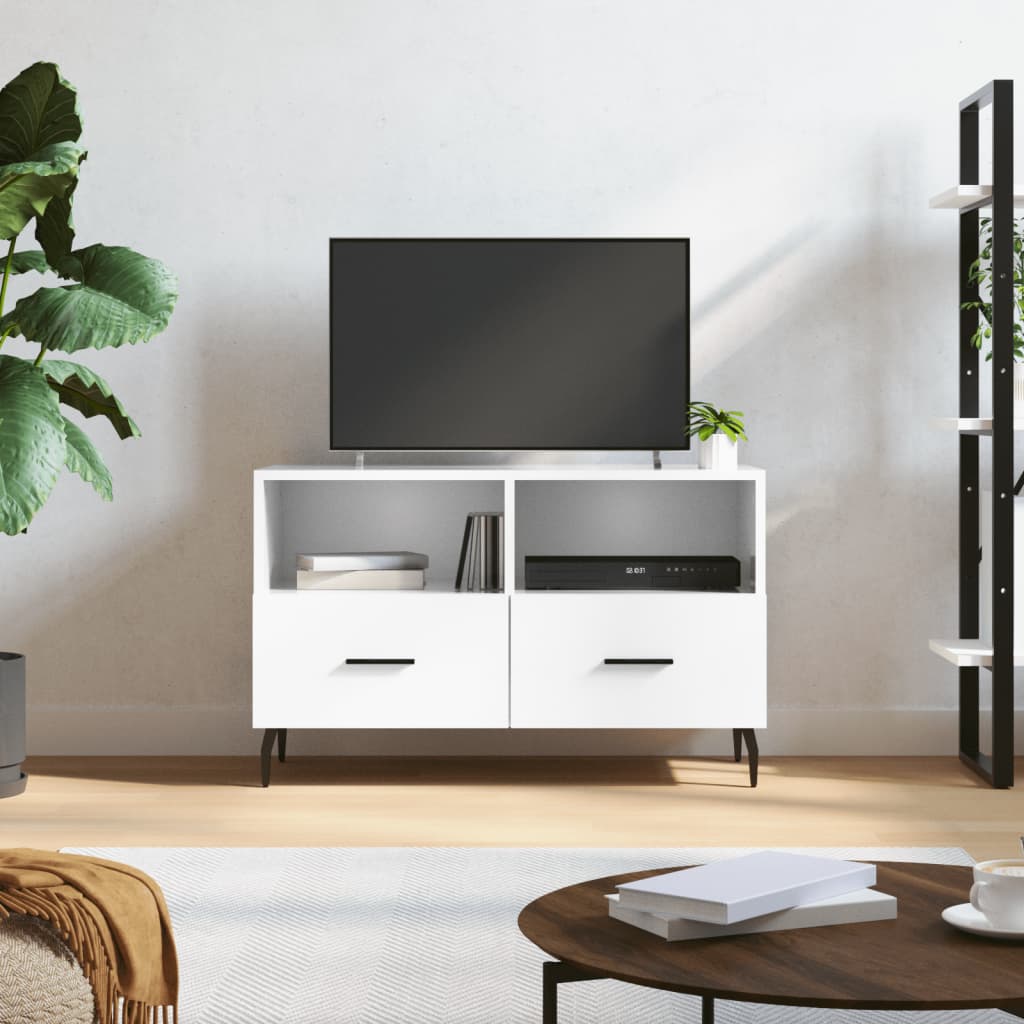 foto del prodotto mobile porta tv bianco lucido 80x36x50 cm in legno multistratocod mxl 103911