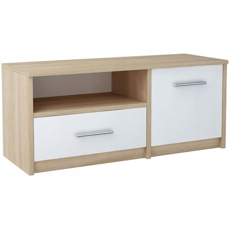 foto del prodotto mobile porta tv bodo 1d1s bianco mensola sonoma