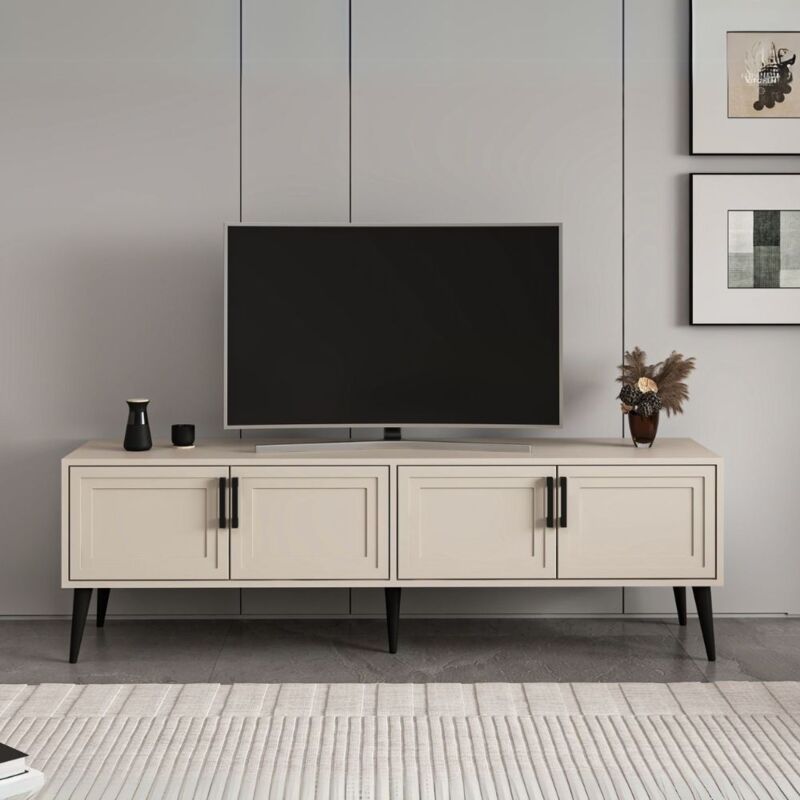 foto del prodotto mobile porta tv con 4 ante colore cashmere 180x45x55h styril