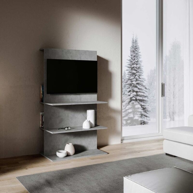 foto del prodotto mobile porta tv con foro passacavi 100x170h cm antracite spatolato loki b