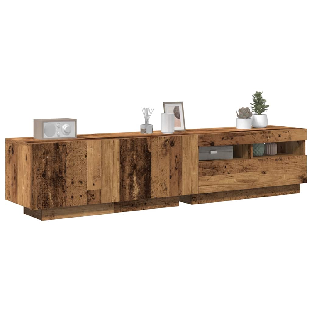 foto del prodotto mobile porta tv con led artigianale 180x35x40 cm multistrato