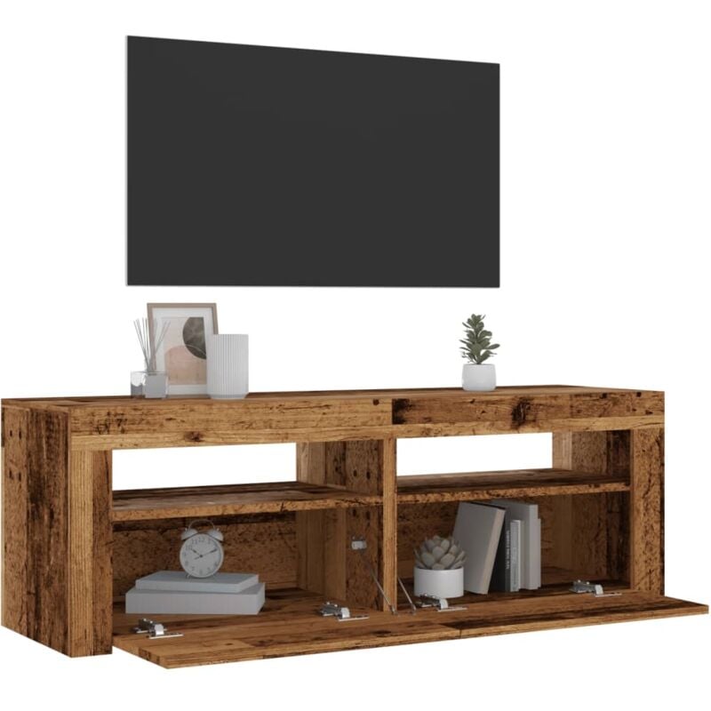 foto del prodotto mobile porta tv con led legno antico 120x35x40 cm multistrato vidaxl