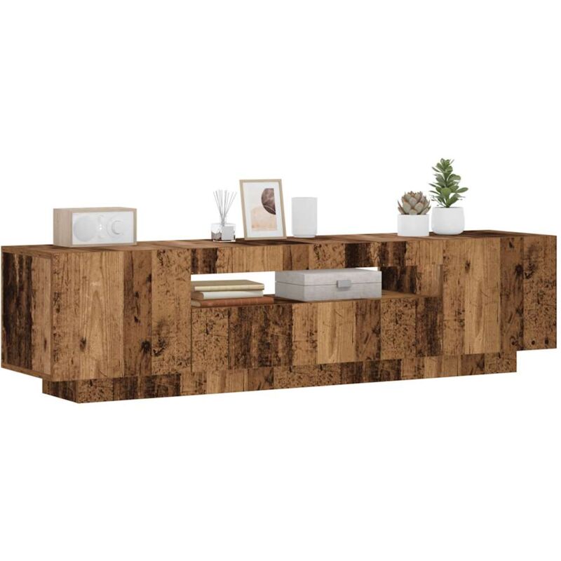 foto del prodotto mobile porta tv con led legno antico 160x35x40 cm truciolato vidaxl