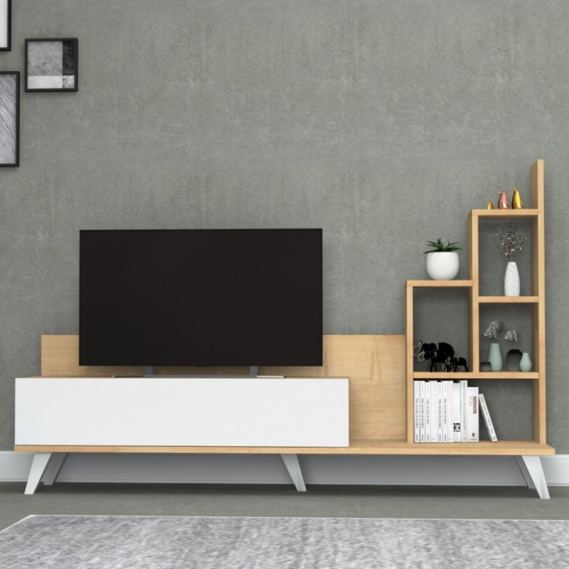 foto del prodotto mobile porta tv con libreria rovere bingo 160x35x h105 cm d2306tv160m051 