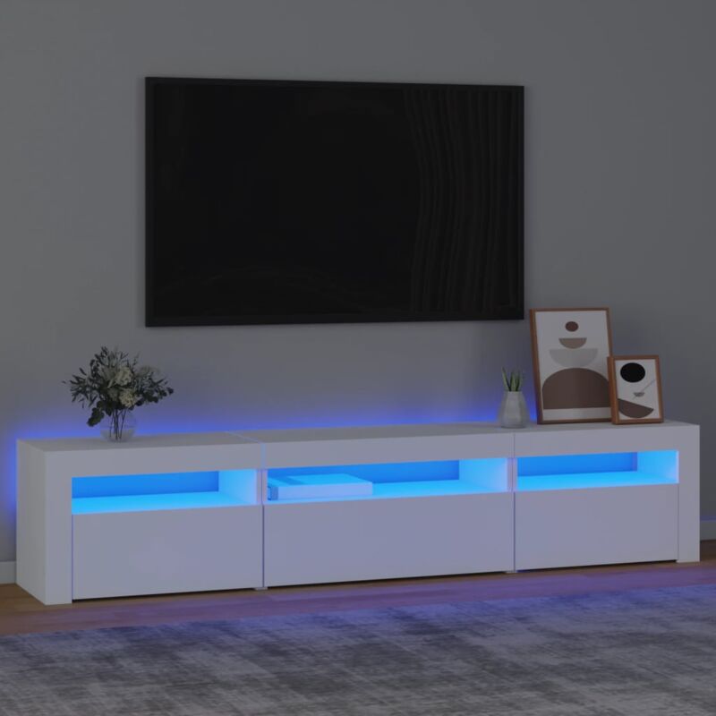 foto del prodotto mobile porta tv con luci led bianco 195x35x40 cm vidaxl
