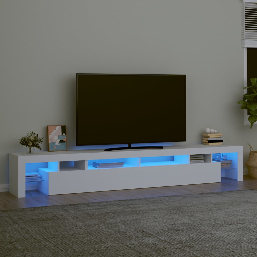 foto del prodotto mobile porta tv con luci led bianco 260x36,5x40 cm cod mxl 61731