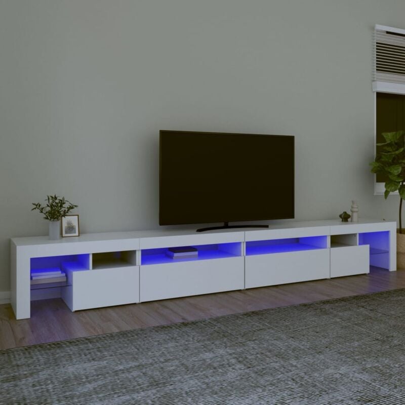 foto del prodotto mobile porta tv con luci led bianco 290x36,5x40 cm vidaxl