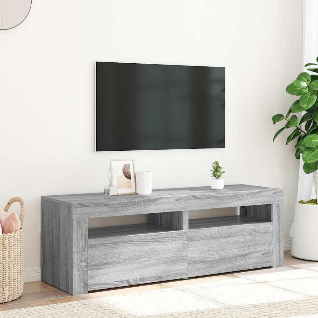 foto del prodotto mobile porta tv con luci led grigio sonoma 120x35x40 cm cod mxl 24786