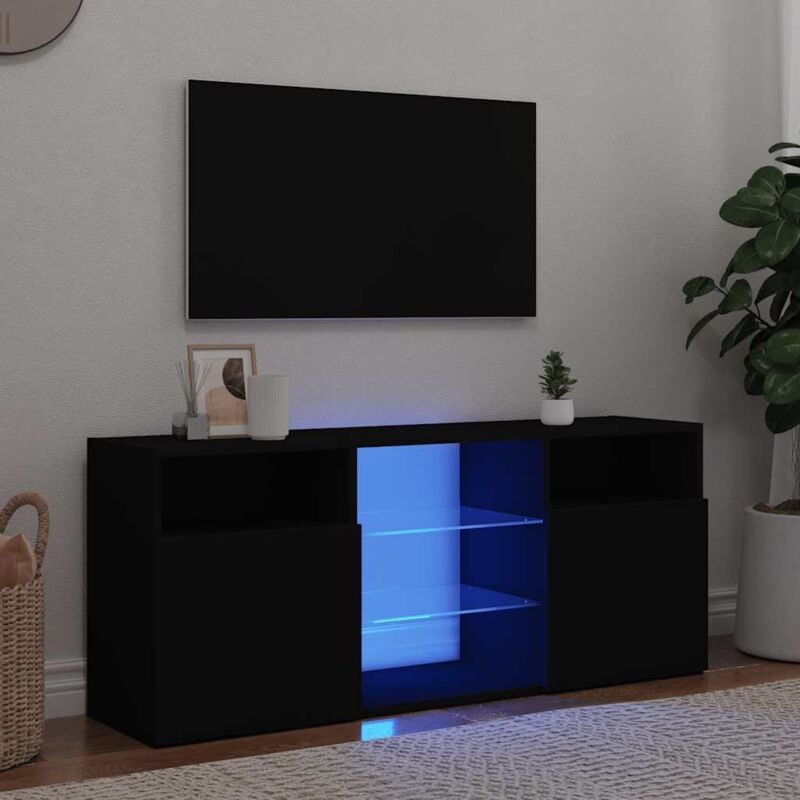 foto del prodotto mobile porta tv con luci led nero 120x30x50 cm vidaxl