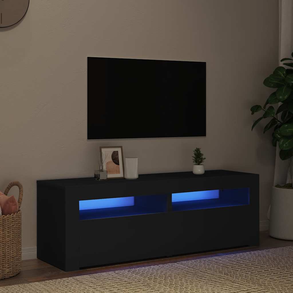 foto del prodotto mobile porta tv con luci led nero 120x35x40 cm cod mxl 34049