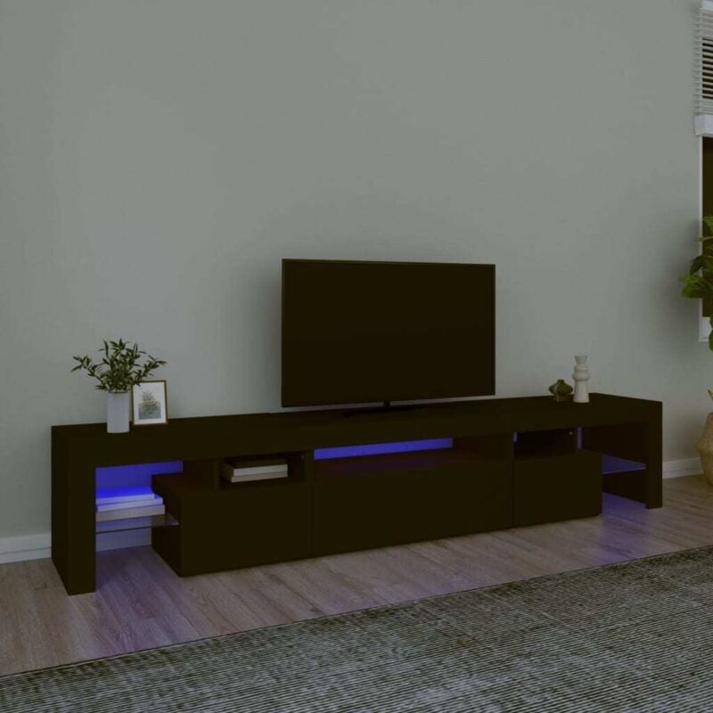 foto del prodotto mobile porta tv con luci led nero 215x36,5x40 cm vidaxl