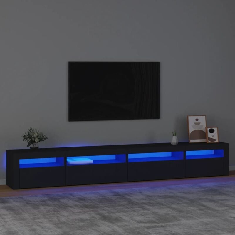 foto del prodotto mobile porta tv con luci led nero 270x35x40 cm vidaxl