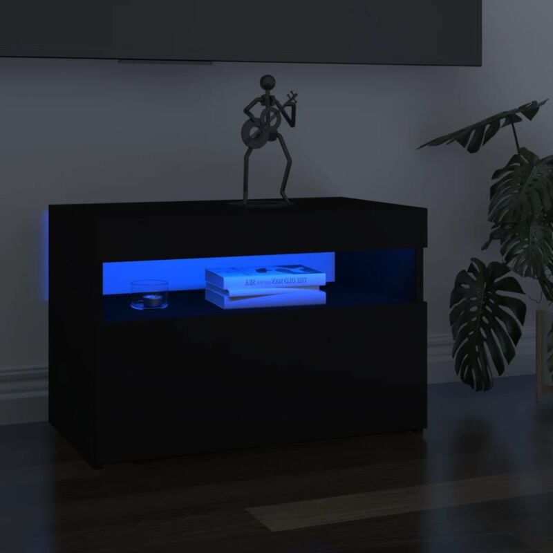 foto del prodotto mobile porta tv con luci led nero 60x35x40 cm vidaxl