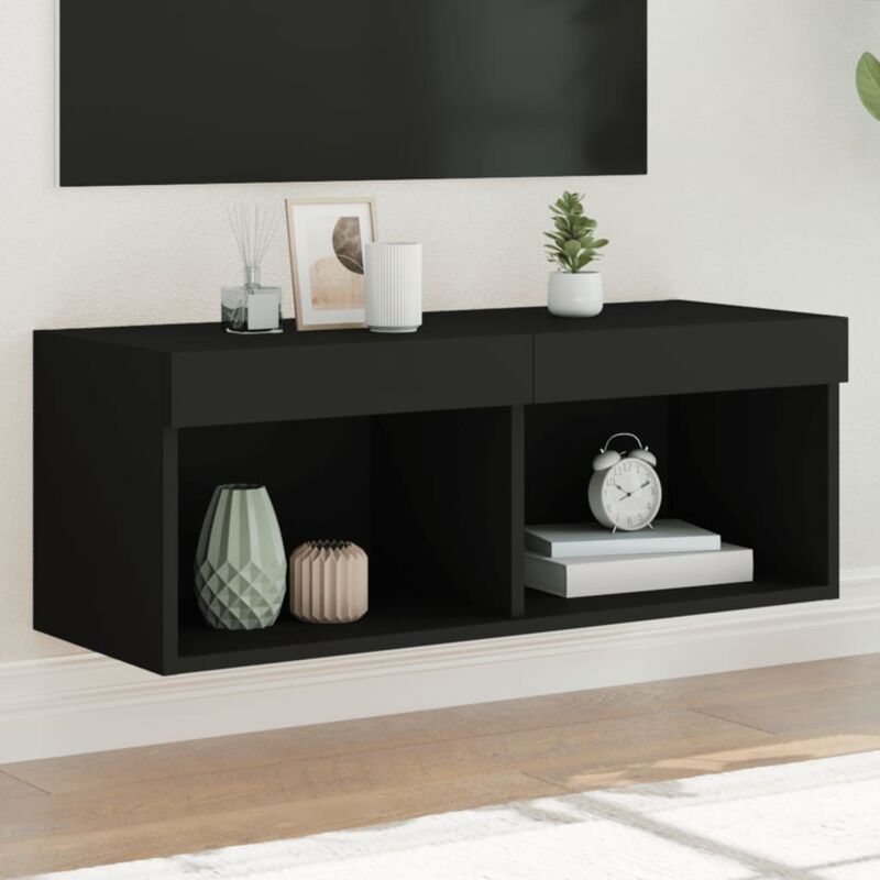 foto del prodotto mobile porta tv con luci led nero 80x30x30 cm vidaxl