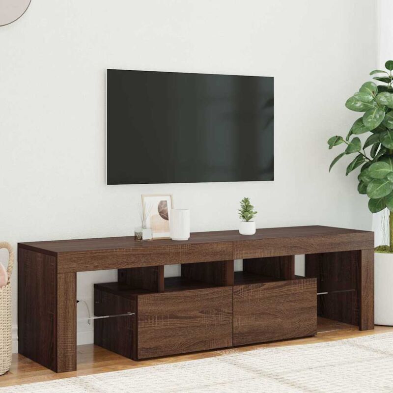 foto del prodotto mobile porta tv con luci led rovere marrone 140x36,5x40 cm vidaxl