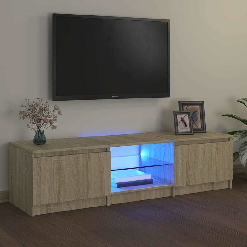 immagine 0 del prodotto mobile porta tv con luci led rovere sonoma 140x40x36 cm vidaxl