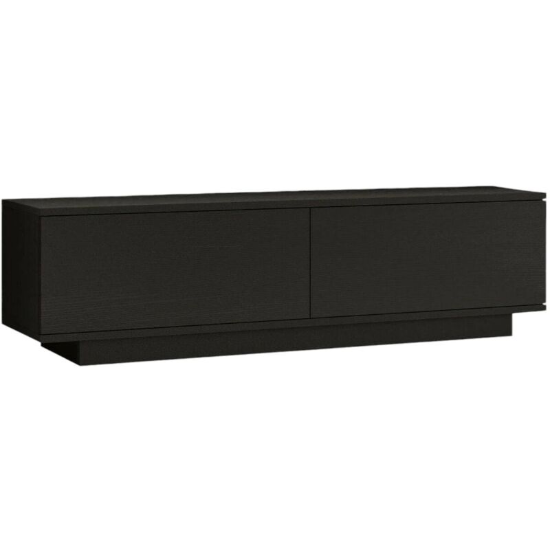 foto del prodotto mobile porta tv goro, credenza da soggiorno, armadio basso per tv, base parete attrezzata, 140x36h38 cm, nero dmora