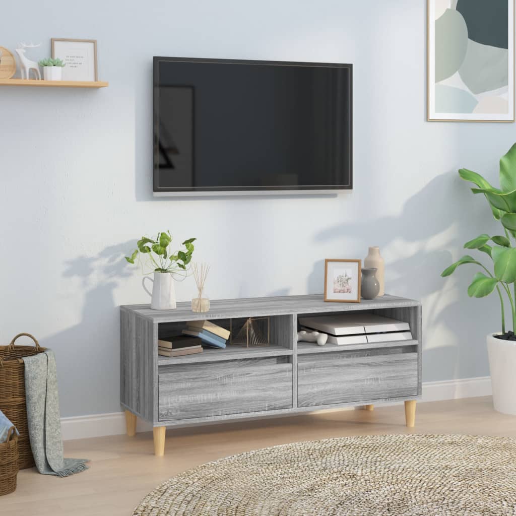 foto del prodotto mobile porta tv grigio sonoma 100x34,5x44,5cm legno multistrato