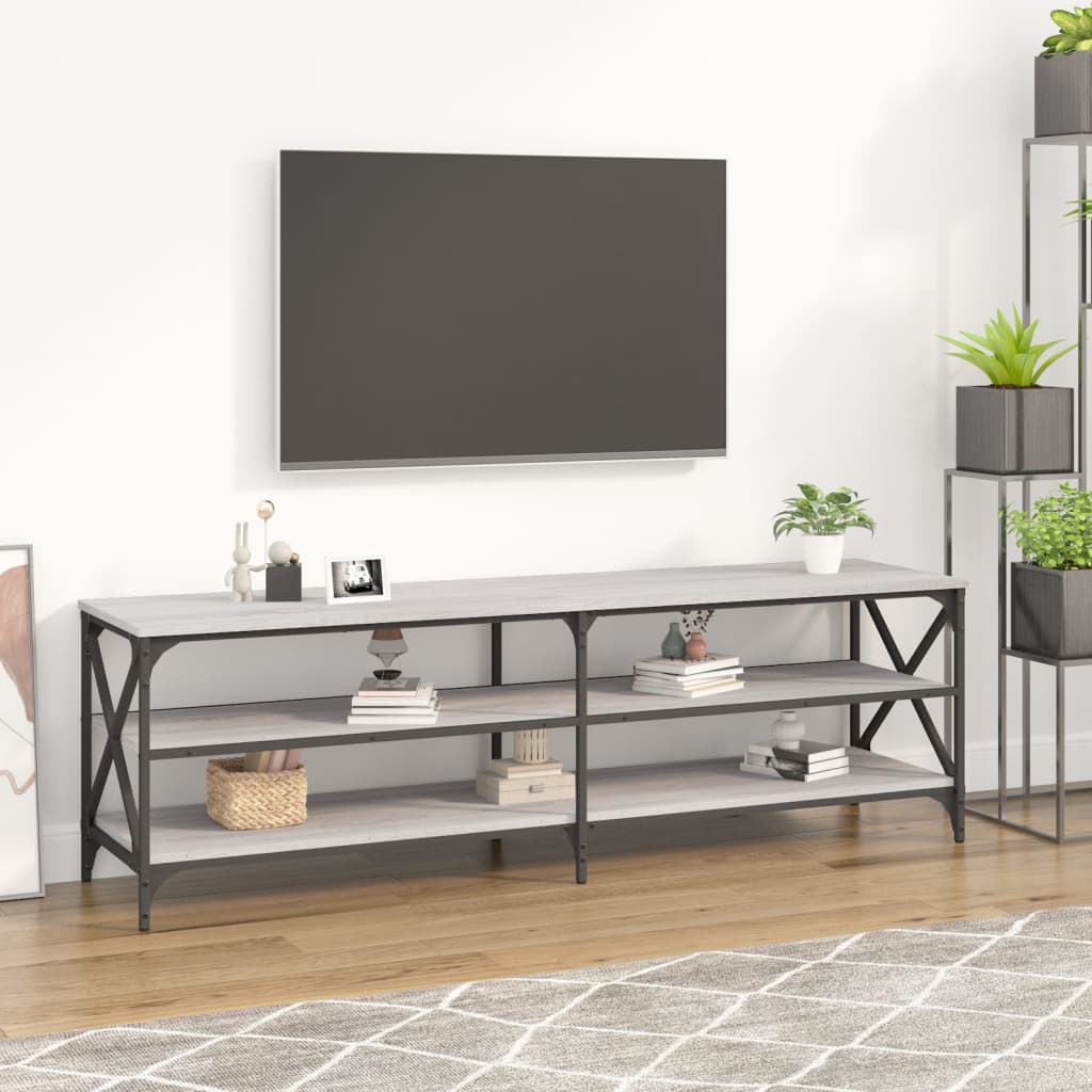foto del prodotto mobile porta tv grigio sonoma 160x40x50 cm in legno multistratocod mxl 127686