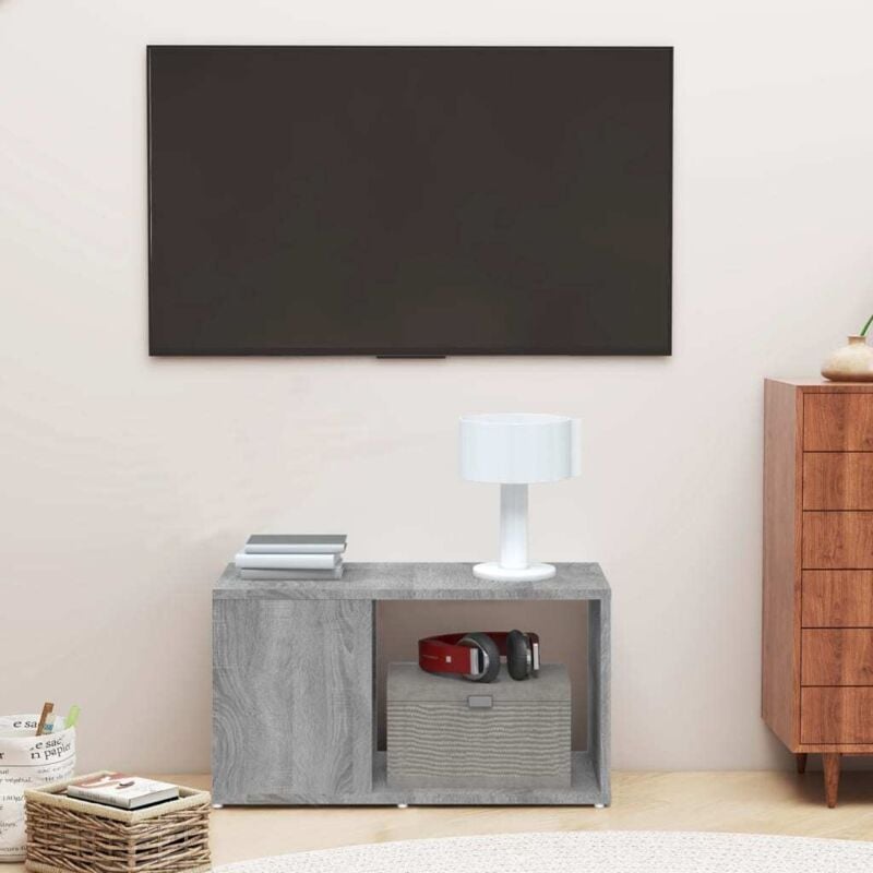 foto del prodotto mobile porta tv grigio sonoma 60x24x32 cm in legno multistrato