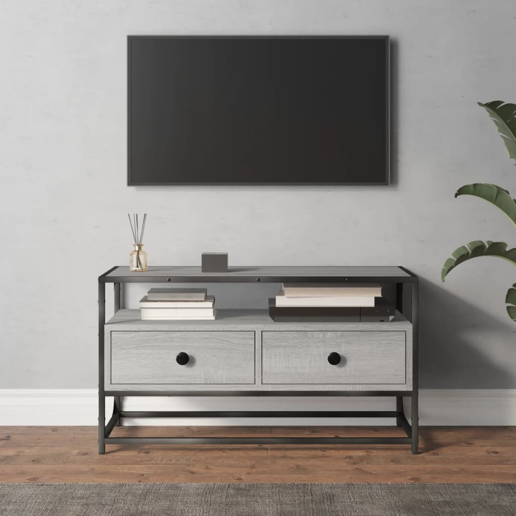 foto del prodotto mobile porta tv grigio sonoma 80x35x45 cm in legno multistratocod mxl 127519