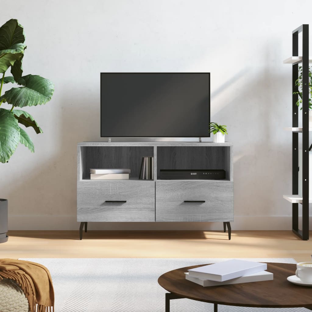 foto del prodotto mobile porta tv grigio sonoma 80x36x50 cm in legno multistrato