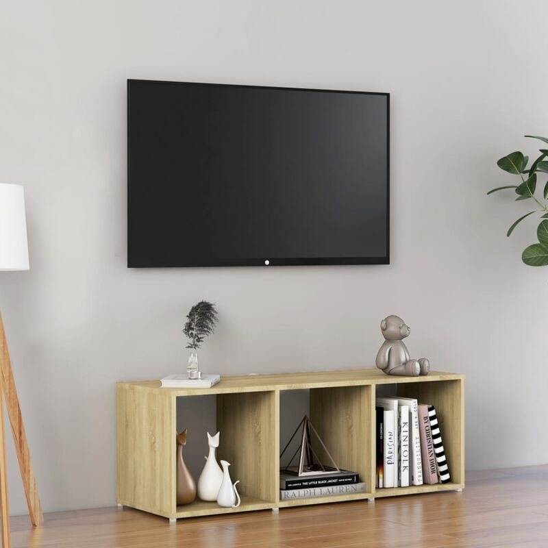 foto del prodotto mobile porta tv in legno design moderno dotato di 3 scomparti vari colori colore marrone