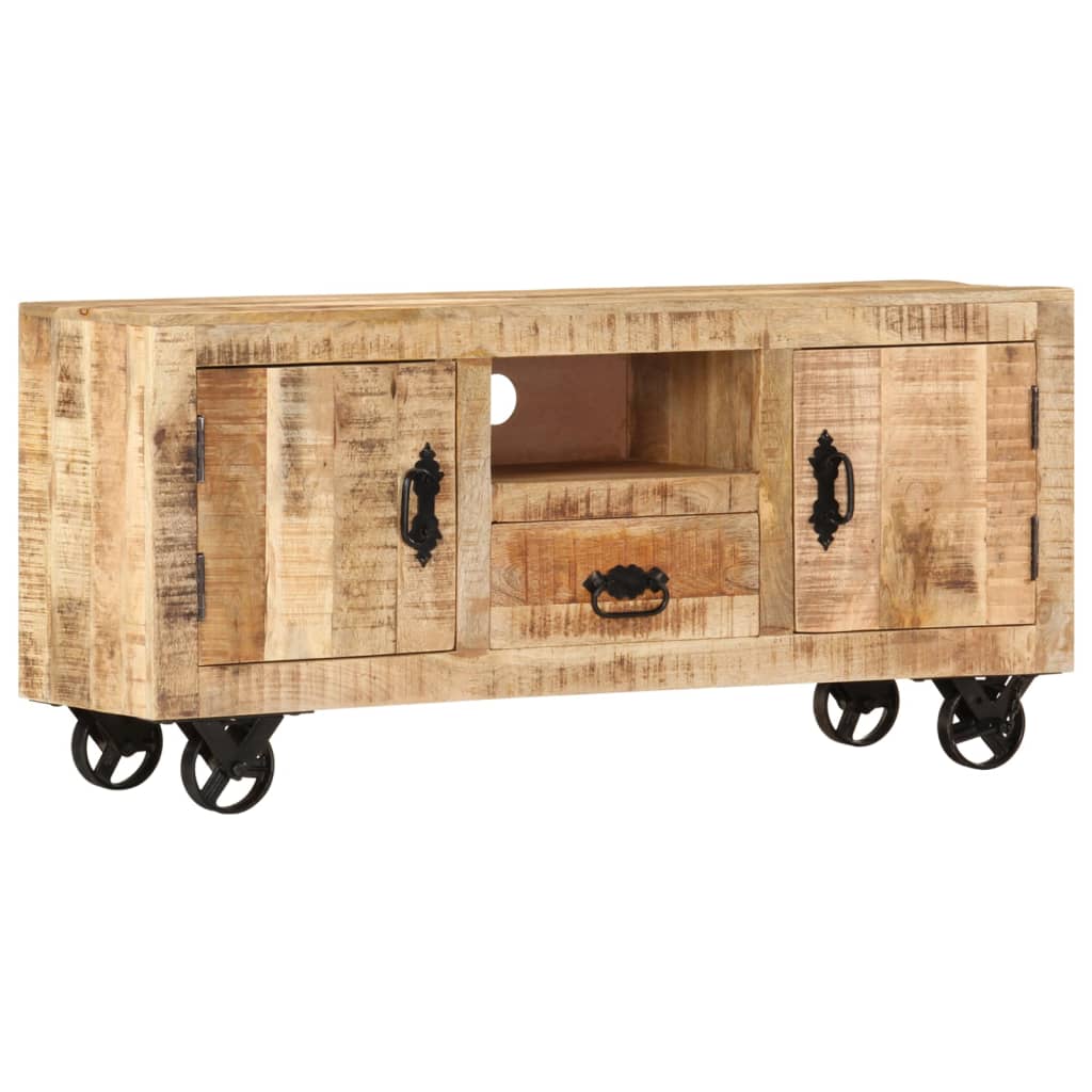 foto del prodotto mobile porta tv in legno grezzo di mango 110x30x50 cm cod mxl 9311
