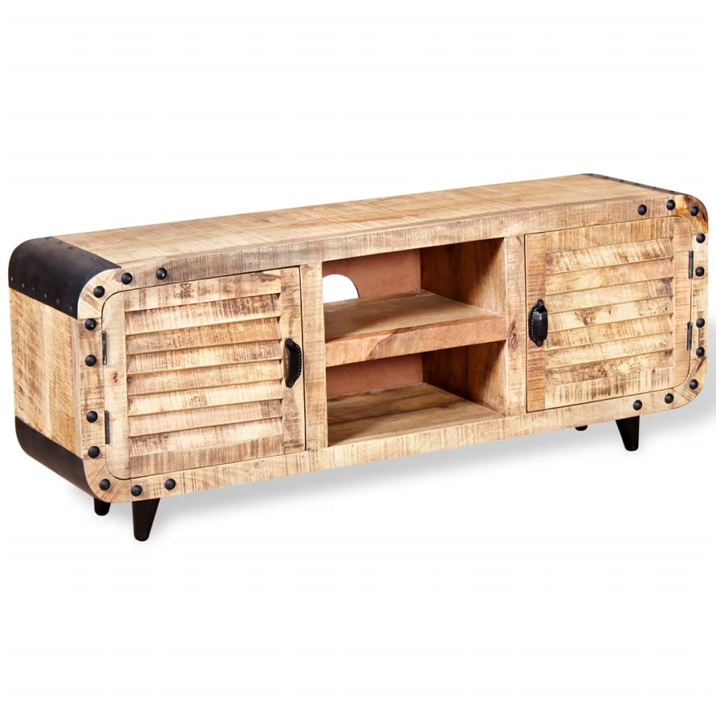 foto del prodotto mobile porta tv in legno grezzo di mango 120x30x50 cm cod mxl 17801