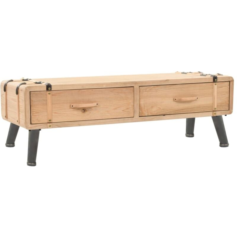 foto del prodotto mobile porta tv in legno massello di abete con due cassetti stile moderno