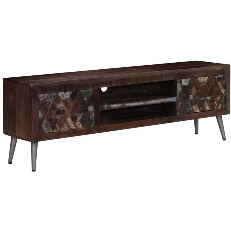 foto del prodotto mobile porta tv in legno massello di recupero 140x30x45 cm vidaxl