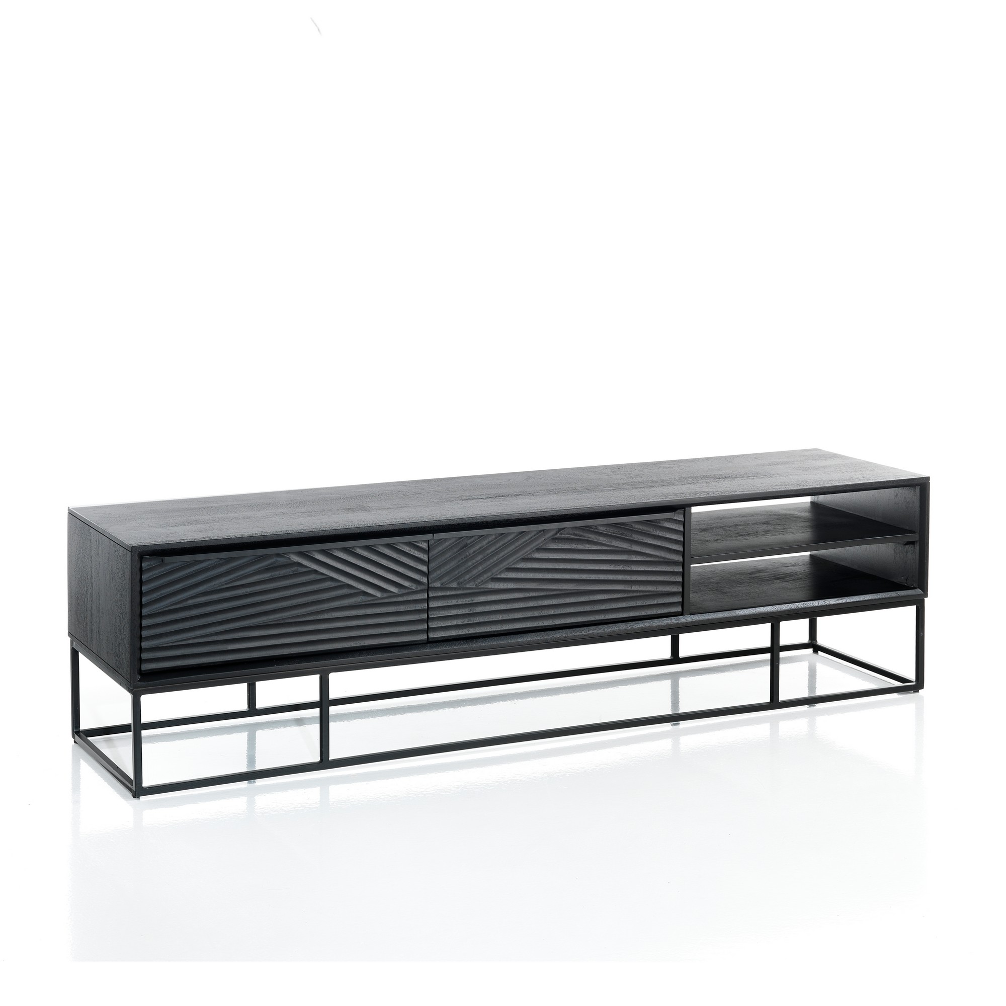 foto del prodotto mobile porta tv in legno massello tinto weng cm. h.46 x l.175 x p.43