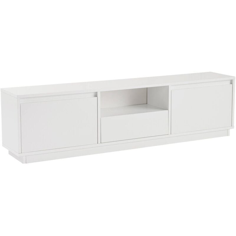 foto del prodotto mobile porta tv lovere, credenza da soggiorno, armadio basso per tv, base parete attrezzata, 160x30 h42 cm, bianco dmora