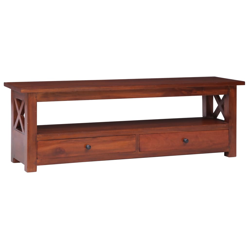 foto del prodotto mobile porta tv marrone 115x30x40cm in legno massello di mogano cod mxl 25439