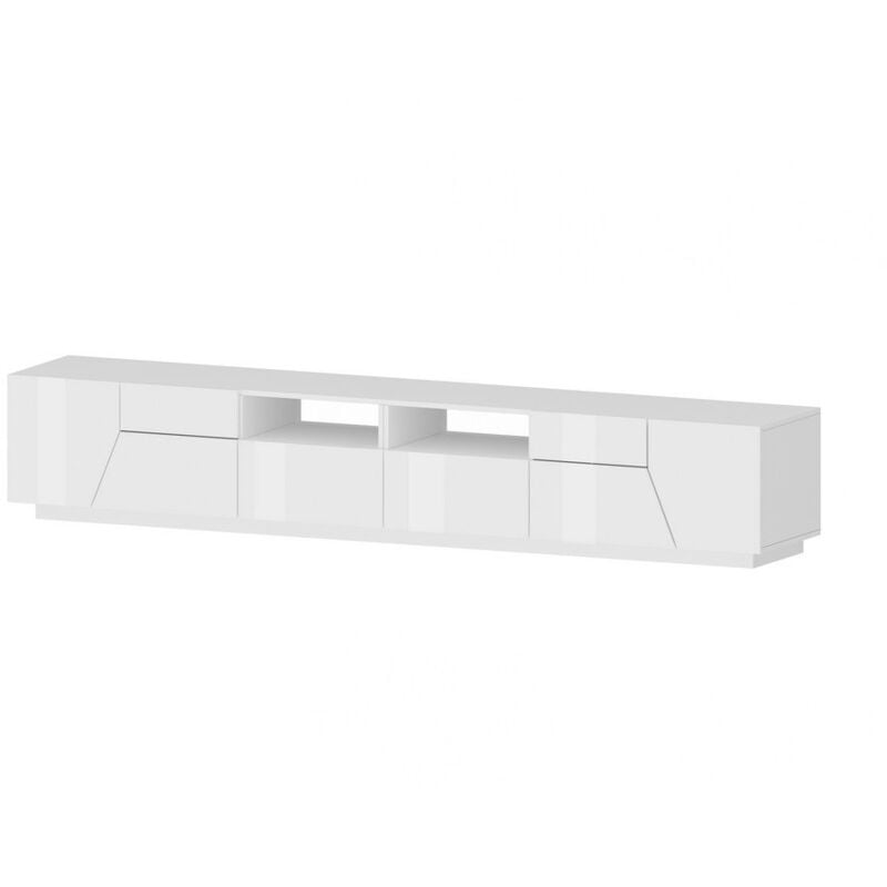 foto del prodotto mobile porta tv moderno 260x43x46cm nebula colore bianco laccato