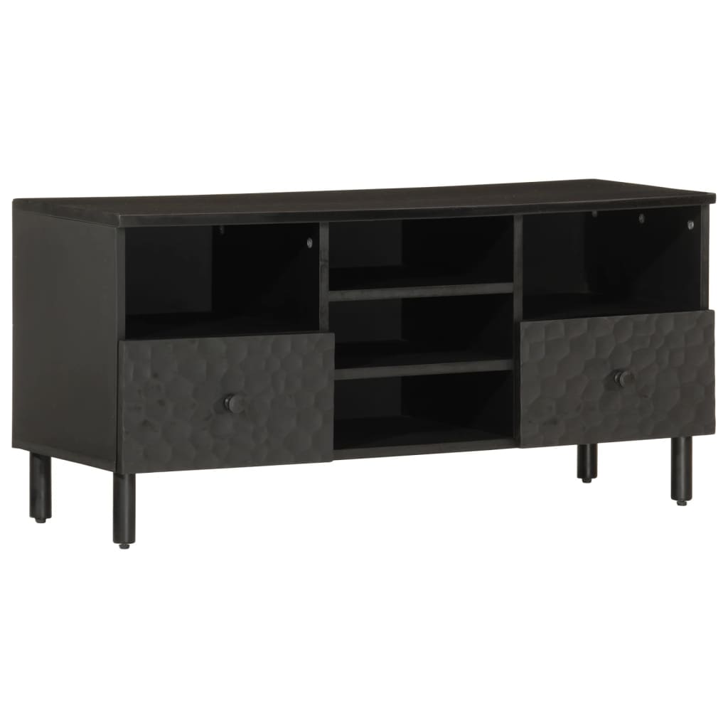 foto del prodotto mobile porta tv nero 100x33x46 cm in legno massello di mangocod mxl 90099