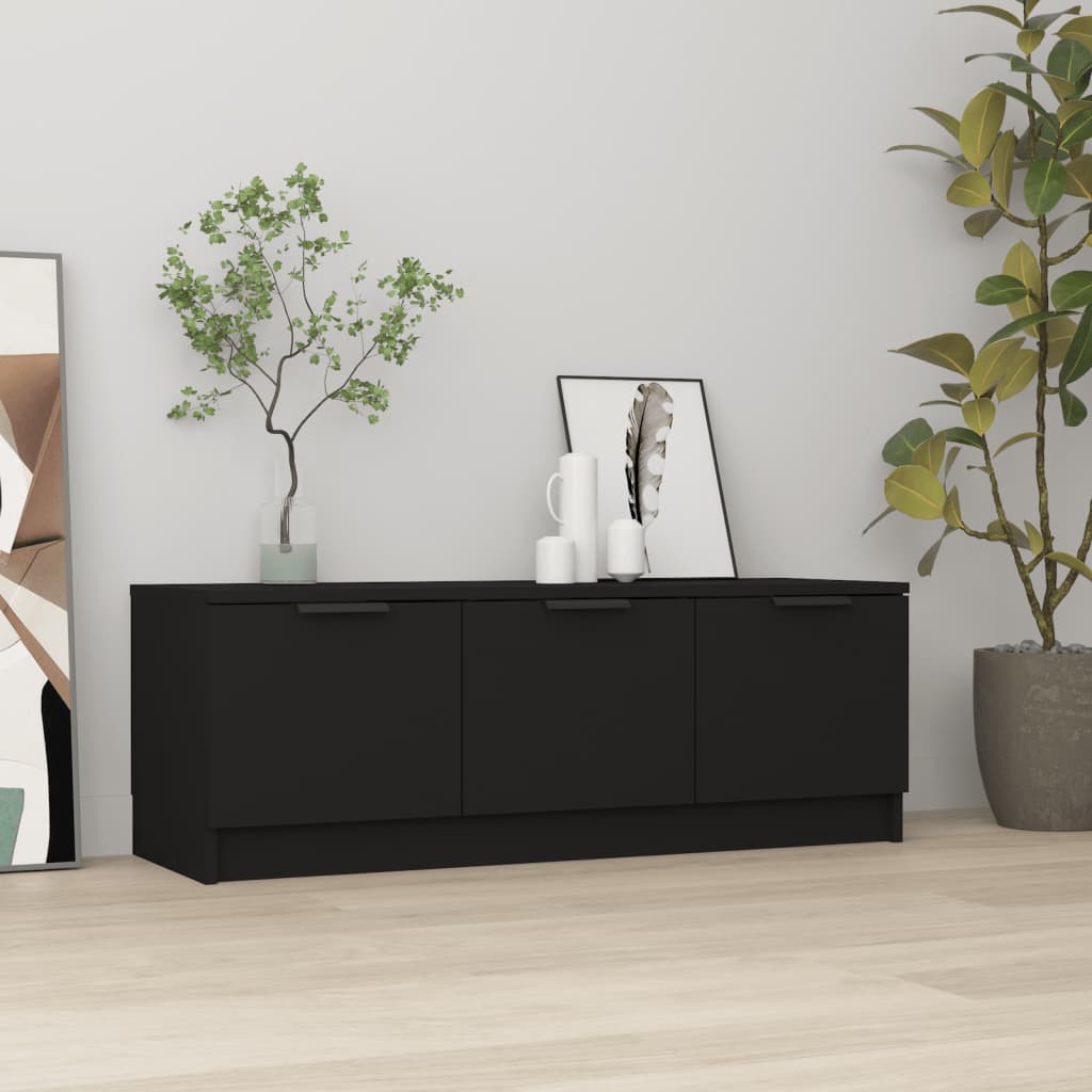 foto del prodotto mobile porta tv nero 102x35x36,5 cm in legno multistratocod mxl 102881
