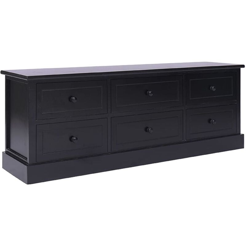 foto del prodotto mobile porta tv nero 108x30x40 cm in legno di paulonia