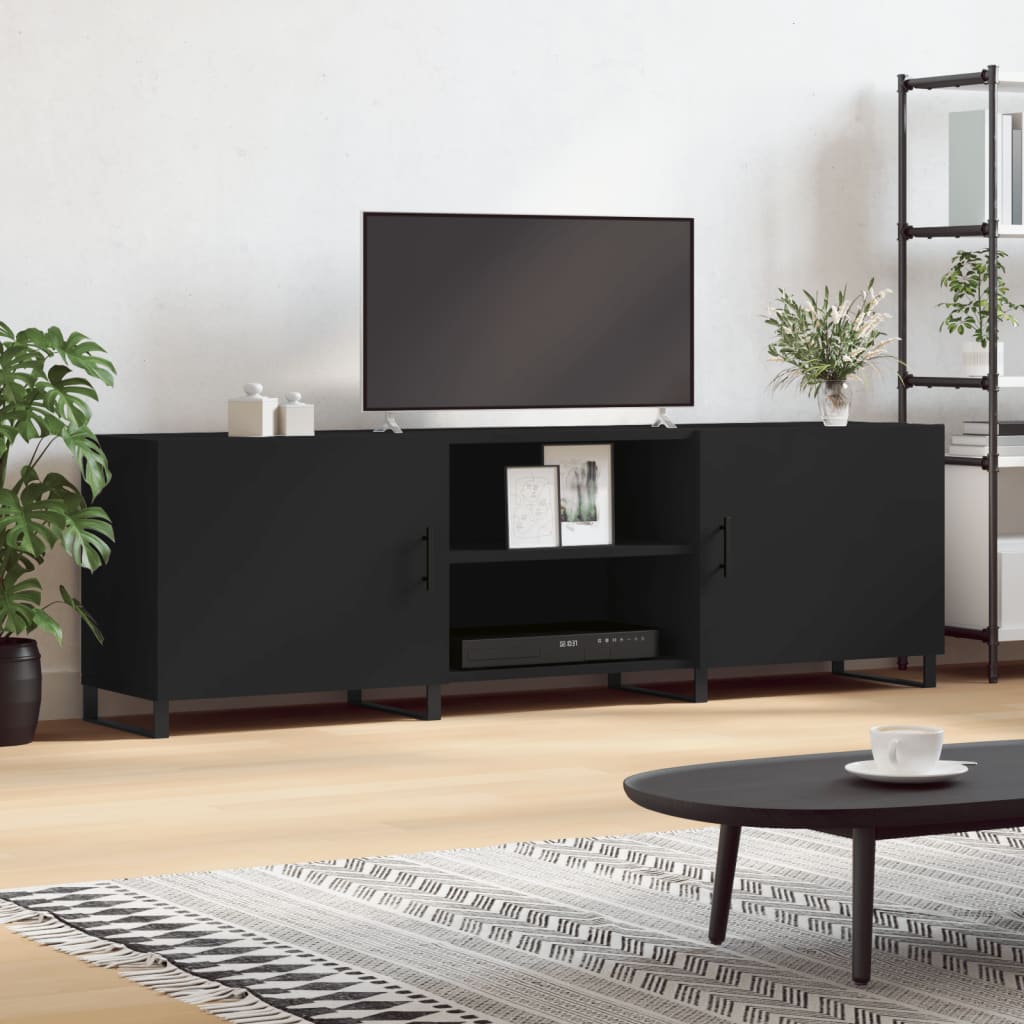 foto del prodotto mobile porta tv nero 150x30x50 cm in legno multistratocod mxl 79319